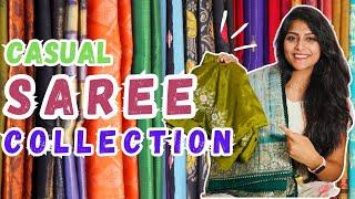 "My Casual Sarees Collection | Trendy & Stylish Looks | Fashion Vlog"