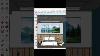 ️ Wall Poster Adjustment in Sketchup #shorts #sketchup #new