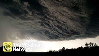 View from 'unreal' menacing Alberta storm clouds