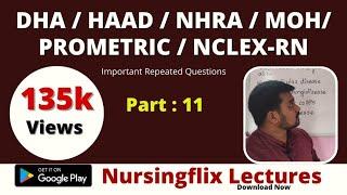 MOH, DHA, HAAD, PROMETRIC Important Repeated Crash Questions (Part-11)