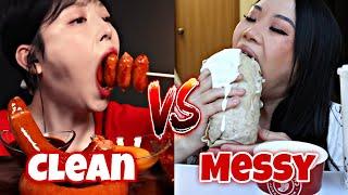 CLEAN VS MESSY MUKBANG ( BIG BITES ) 