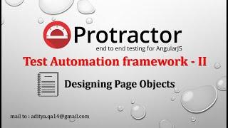 Protractor Automation Framework | Page Object Model Design (POM)