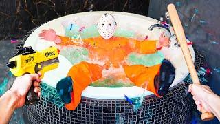 Nerf War: Jason's Mask Menace & Epic Pool Plunge in Home Defense Battle!