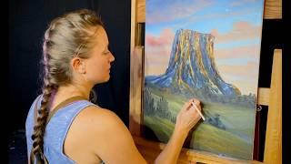 Oil Painting Tutorial #20 “Devil’s Tower” by Kaylee Rakowski