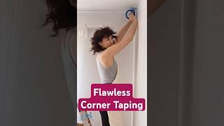 She nailed the perfect corner seal!  Watch & learn! #drywalltape #ceilingrepair #knauf #diyqueen