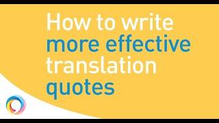 The simple translation quote writing formula that works a treat