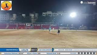 C&f Challangers vs VIBGYOR ROYALS Live Cricket Match | Cric&fit Friday Night Tournament White Ball,