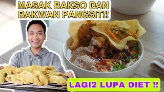 MASAK PANGSIT BAKWAN GORENG DAN BAKSO URAT PEDASS!! LUPA KALAU LAGI DIET LAGI!!