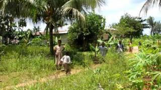 African Children Running Away From the Camera