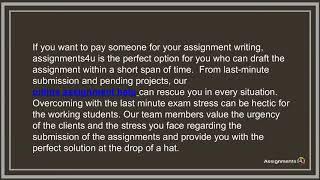 Get effective assignments writing help from assignments4u