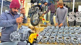 70cc Metro Motorcycle Engine Assembling Process in a Factory |