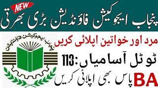 "PUNJAB EDUCATION FOUNDATION JOBS 2025 | HOW TO APPLY ONLINE