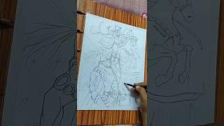 Lord Vishnu Avatar Kalki Outline Drawing part -1 #drawing #vishnu #kalki