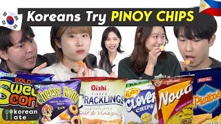 Korean College Students Try PINOY SNACKS for the First Time  | Korean Ate