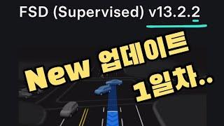 새 업데이트 v13.2.2 첫째날 / 테슬라 자율주행, Tesla FSD v13 (미국)