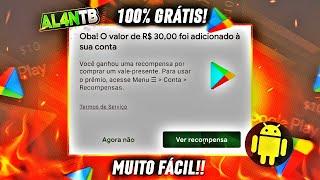 CÓDIGO DE RESGATE DO Google Play 100% GRATUITO, vale-presente do Google Play, como obter código FREE