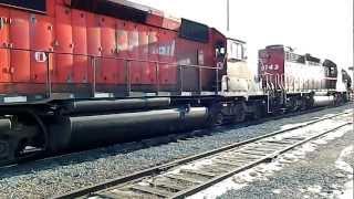 Canadian Pacific SD40-2 locomotives Shunting In Edmonton