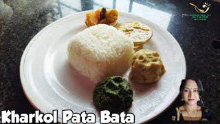 Kharkol Pata Bata | Bengal Arum leaf Recipe | BANGAL VS GHOTI RANNAGHOR