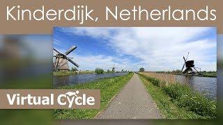 Treadmill Workout Video -Virtual Cycle  Dutch Windmills Kinderdijk Video for your Treadmill