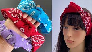 No Sew | How To Fold a Bandana Headband Under 2 Minutes | How to Tie a Bandana | Bandana Headband