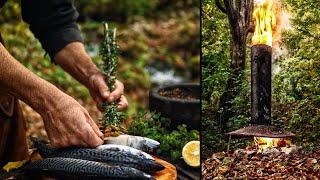 ️ Chimney Cooking: Serbian Style Rustic Smoked Mackerel 