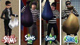 Sims 1 vs Sims 2 vs Sims 3 vs Sims 4  - Burglars