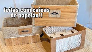 FAÇA VOCÊ MESMO CAIXA ORGANIZADORA DE PAPELÃO PARA SUA CASA