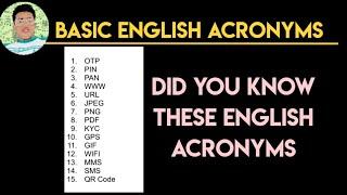 Did you Know these Basic English Acronyms