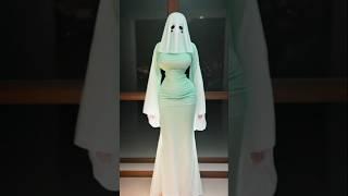 Haunting Beauty: White Lady Ghost Cosplay Reveal #shorts #halloween #ghost #cosplay