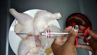 Marinade injected Chicken Leg quarter Recipe| How to use a marinade injector!!!