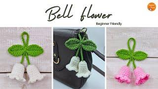 Crochet Bell flower - Easy  | Crochet lily of the valley - Bag charm/ Headphone accessory/Car Hanger