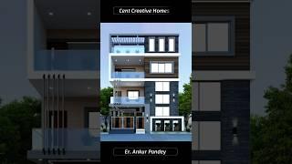Modern Triplex House Design #3delevation #30x50 #modernhome #luxuryhomestour #modernduplex #40x50