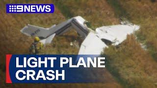 Pilot dead after light plane crashes near Melbourne | 9 News Australia