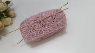 İki şiş kolay ve gösterişli örgü modeli / yelek hırka modelleri / knitting pattern