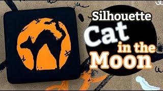 How to Paint a Cat in the Moon SILHOUETTE TUTORIAL | Painted Rocks for Halloween | Rock Painting 101