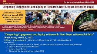 Research Ethics Day Session 2 - Deepening Engagement and Equity in Research