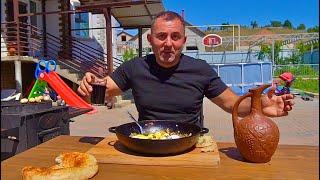 Delicious Country-Style Fried Eggs with Vegetables | GEORGY KAVKAZ