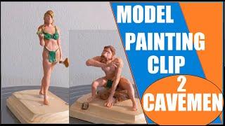 Model Painting Clip - Conveying Emotions In Two Cavemen