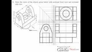 Engineering Drawing Tutorials / Orthographic Drawing with Sectional Front & Side view (T 7.2A)