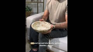 Mohammad Showcases KALIFANO Petrified Wood Decor | Bowls, Plates, Obelisks & Book End from Indonesia