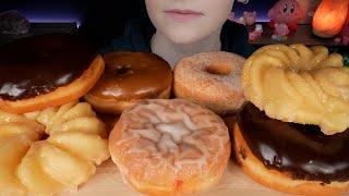 ASMR Donuts Dessert Mukbang *Bavarian Cream, Raspberry Jelly, Apple Fritter, Cruller, Maple Glaze 먹방