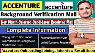 Accenture Bgv Mail - Breaking News  | Onboarding Update | Interview Results| Rejection Mail, OL, JL