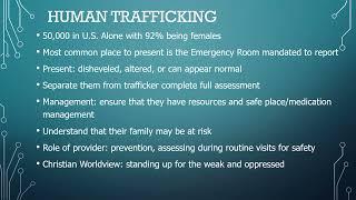 Human Trafficking oneslide