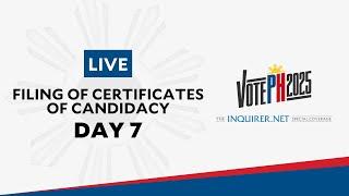 LIVE: COC filing for 2025 elections - Oct 7 | VotePH