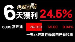 6天獲利24.5%！6805富世達 #散熱 #漲停 #股票