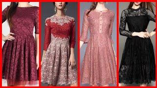 Top10! Very Beautiful & Unique Lace Skater Dress Designs 2020/21 // Party wear lace dresses ..(2)