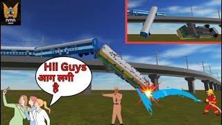 indian train crossing 3d में express train पुल पर crash हो गई | indian train crossing 3d gameplay