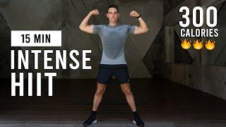 15 Min Intense HIIT Workout For Fat Burn & Cardio (No Equipment, No Repeats)