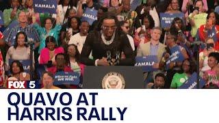 Quavo, Morehouse grad introduce Kamala Harris at Atlanta rally | FOX 5 News