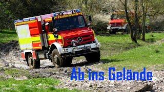 Geländefahrtraining mit UNIMOG-Tanklöschfahrzeug